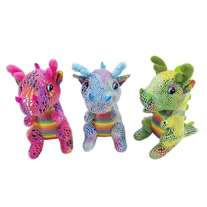 Zacht Speelgoed Chinese Draak Pluche Speelgoed Voor Kinderen Drie Kleuren Schattige Glitter Dragon Pluche Speelgoed