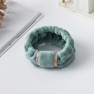 Bandeaux en <span class=keywords><strong>microfibre</strong></span> style européen et américain avec logo personnalisé, boucle unique pour femmes - Spa, soins de la peau, maquillage, tissu éponge élastique - Product Image 5