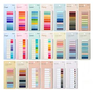 20-Gói tự dính Pet Index Tab mờ văn phòng tập tin thư mục Biển chỉ dẫn với người cai trị Bookmark sinh viên đọc nhãn - Product Image 1