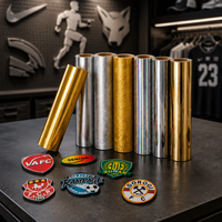 Qinyu Heat Transfer Inkjet Silicone Puff Printable Adhesive Vinyl Patches 3D TPU Logo Uv Gold Film Roll for T Shirt Printing