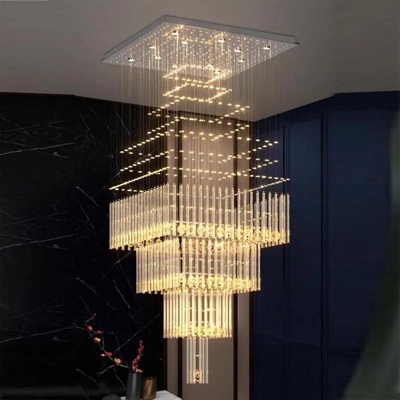 Luminaire suspendu de mariage d'hôtel de décoration de restaurant en or personnalisé Lustre en cristal de globe de lampe de plafond