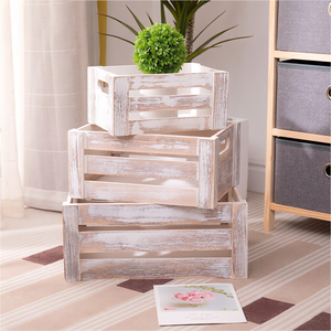 Cassette in Legno Rustico Lucidato e Sbiancato, Fatte a Mano, Impilabili e Annidabili, per Arredamento Rustico - Vendita all'Ingrosso - Product Image 3