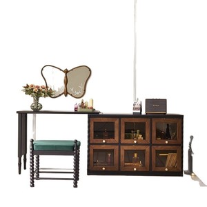 French Style Solid Wood <b>Dressing</b> <b>Table</b> With <b>Storage</b> Bedroom Vanity Desk <b>For</b> Home Use - Product Image 5