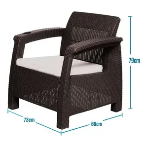 Sala eleganza De Balcon Tipo Rattan Jardin Terraza Lounge Estructura Wengue - Product Image 5