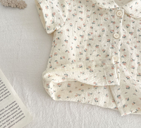 Ensemble bébé fille Angou Summer, nouveau-né, haut à manches courtes à fleurs fraîches et short, ensemble deux pièces
