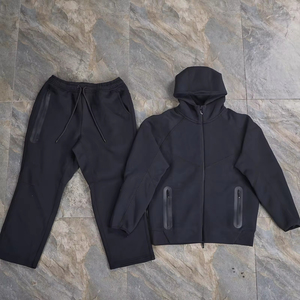 Ensemble de survêtement Tech Fleece personnalisé avec sweat à capuche zippé et pantalon de jogging, deux pièces, streetwear homme - Product Image 3