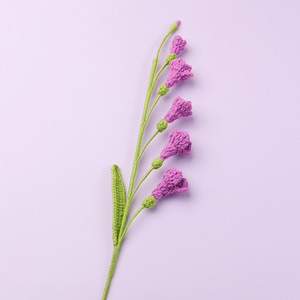 Flor de ganchillo Freesia <span class=keywords><strong>Refracta</strong></span> Artificial tejida hecha a mano para el comercio doméstico Graduación de Navidad Día de la madre - Product Image 4