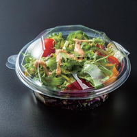Bols à salade en plastique avec couvercles à clipser, contenants jetables pour pizzas, salades de fruits, quinoa, utilisation en fête (matériaux recyclés)