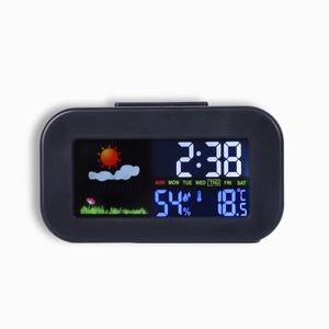 Station météo en gros avec affichage couleur - Moniteur de température et d'humidité, rétroéclairé pour enfants et adolescents, chambre, dortoir, bureau - Product Image 6