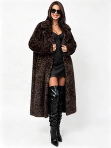 Zeyu 2026 Nouvelle Veste Décontractée d'Hiver pour <span class=keywords><strong>Femme</strong></span>, Imprimé Léopard, en Fausse Fourrure, Longueur <span class=keywords><strong>Cheville</strong></span>, Coupe Oversize, Col Revers, Douce, Pelucheuse, Épaisse et Chaude - Product Image 1