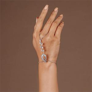 Sabitleme boncuk ile yeni Link zinciri bilezik iskelet şekli parmak yüzük bilek Slave bilezikler su damlası yaprak buğday el zinciri - Product Image 2