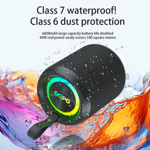 Db Oqpo Altavoz Bluetooth portátil para exteriores de 40 W con sonido envolvente de 360 grados, graves profundos e iluminación LED RGB, color negro - Product Image 4