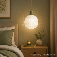 Abat-jour en verre gaufré transparent de plusieurs tailles, résistant à la chaleur, pour lampe suspendue, lampe de table, solution d'éclairage commercial