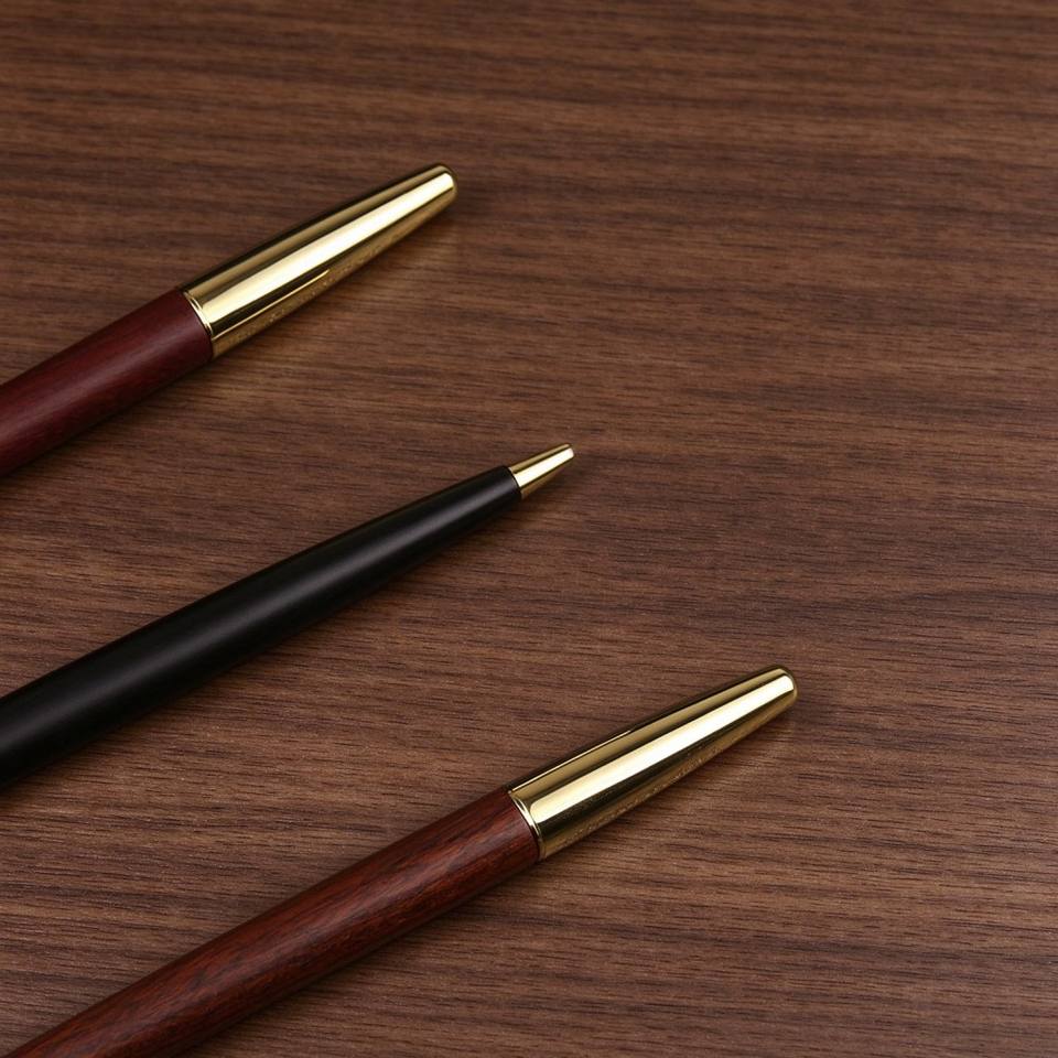 Sample Signagure High-Quality Vintage Sandalwood and Brass Gel Pens Custom Logo ...
