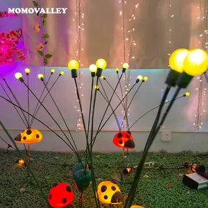 Momodean dc 12v luar ruangan tema taman hangat romantis firefly led lampu taman instalasi pencahayaan dekorasi Natal