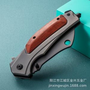 มีดพับ Dropshipping Shopify สีเทา ไทเทเนียมสตีล 58HRC มีดพกพาสำหรับตั้งแคมป์เอาตัวรอด EDC พร้อมคลิปหนีบอเนกประสงค์ - Product Image 4