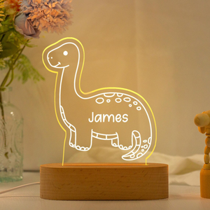 Lampe de nuit personnalisée en acrylique dinosaure Décoration de <span class=keywords><strong>chambre</strong></span> d'enfant Nom personnalisé Décoration de nuit de chevet - Product Image 4
