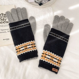 Guantes sin Dedos Desmontables para <span class=keywords><strong>Mujer</strong></span>, Tejido Jacquard Vintage, Resistentes al Viento, Pantalla Táctil, Multicolor, Cálidos, Protección contra el Frío, Otoño/Invierno - Product Image 4