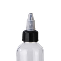 Bouteilles en plastique PET à presser pour condiments et colle, personnalisables, avec impression sérigraphiée, bouchon pointu blanc/noir – Vente chaude