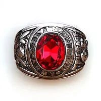 Usssa Baseball Championship Rings, Red Stone, High Quality