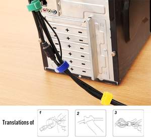 カスタムロゴフックとループファスナーテープ環境に優しいナイロン66 100mm 150mm長さ再利用可能ケーブルはベルクロをネクタイ - Product Image 6