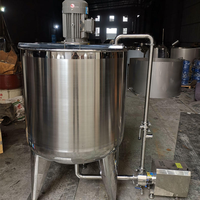Cuve de mélange en acier inoxydable 100L 200L 500L pour lait en poudre, sucre en poudre, eau, avec agitation électrique, chauffage et émulsification à cisaillement élevé