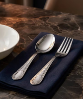Ensemble de couverts en acier inoxydable robuste avec poignées gaufrées, motifs variés, pour hôtels et restaurants (vente en gros)