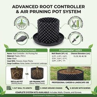 Pot de racine de plantation de plantes Hantechn Pot d'élagage d'air en plastique Pot de racine d'air de contrôle de racine durable avec poignée