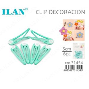 Base decorativa per fermagli per capelli ILAN da 5 cm, 6 pezzi, per donne e ragazze - Product Image 1