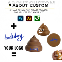 Balle anti-stress Poop Emojio avec logo imprimé, jouets anti-stress en forme de caca souriant, jouets souples à presser pour cadeaux promotionnels, jouets éducatifs pour fêtes