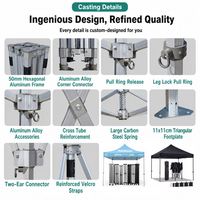 Tente pliante publicitaire 10x10 pieds avec structure en aluminium, imperméable et résistante aux UV, pour salons professionnels et événements en extérieur