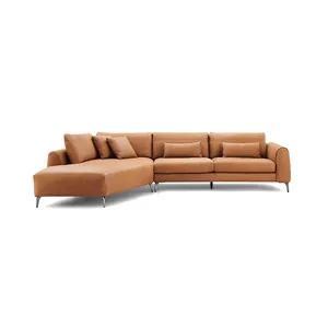 Ultimo design moderno divano componibile ad angolo mobili da soggiorno set di divani in vera pelle all'ingrosso di buona qualità