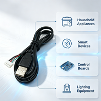 Kabel Konektor USB 2.0 a Male ke Terminal PH 5-Pin untuk Peralatan Rumah Tangga, Perangkat Pintar, Papan Kontrol, Koneksi Internal