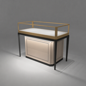 Vitrine de Luxe en Verre LED avec Acier Inoxydable, MDF, Verre Trempé et Aluminium pour l'Exposition en Magasin, Centre Commercial, Salle d'Exposition - Product Image 3