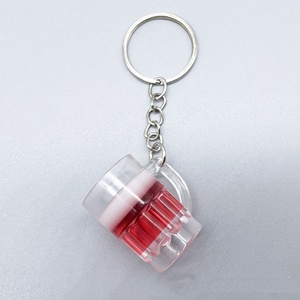 工場カスタムシミュレーションPVC3DミニビールカップDIY手作りフードキーホルダープレイアクセサリーカップ透明プラスチックキーホルダー - Product Image 3