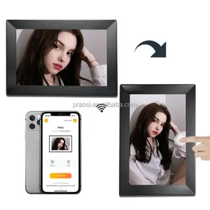 長所10 "デジタル額縁電子フォトフレームIPSタッチスクリーン写真音楽ビデオプレーヤーカレンダーアラームBiuフレームアプリ経由