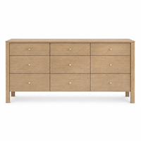 Commode à 9 tiroirs en chêne massif, style luxe discret et moderne, pour suite de chambre principale
