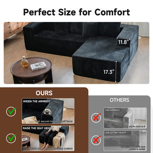 Ensemble de meubles de salon modernes en stock, <span class=keywords><strong>livraison</strong></span> <span class=keywords><strong>gratuite</strong></span>, canapé convertible en forme de L, canapé modulaire, vente en gros, mousse compressée - Product Image 5