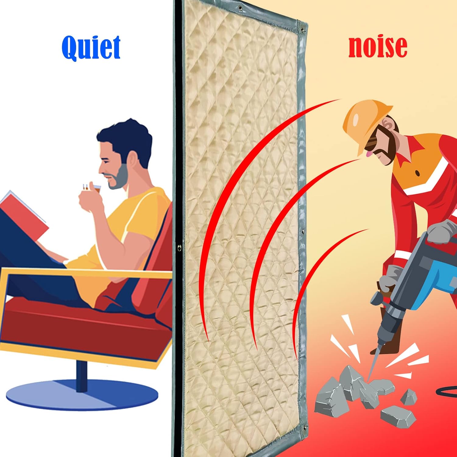 Portable Throw Blanket Sound Proofing Blanket Net Noise Barrier for Safety Protection