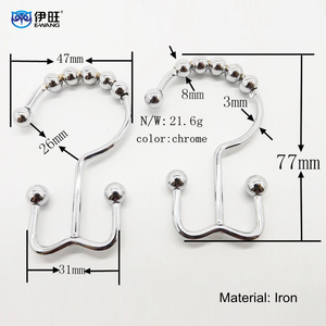 Hai mặt vòi hoa sen rèm móc gỉ bằng chứng dễ dàng trượt con lăn Rèm Rod Nhẫn - Product Image 3