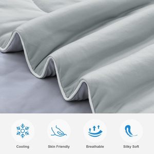 Couette rafraîchissante Double face tissu en fibre de bambou toucher froid et dormeur chaud absorbe la chaleur corporelle couette de nuit d'été - Product Image 2