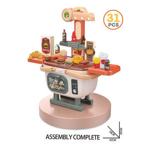 Juego de 31 Piezas de Juguetes de Comida de Imitación, Cesta para Hamburguesas, Estuche de Transporte Transformable, Juego de Roles de Comida Rápida, Habilidades Sociales, Regalo para Niños - Product Image 3