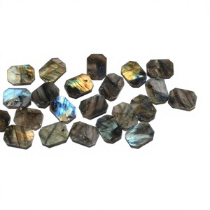 Pierres précieuses en labradorite bleue naturelle, taille octogonale, forme libre, pierres plates polies pour la fabrication de bijoux - Product Image 3