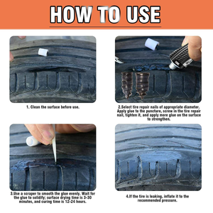 Pegamento Profesional Negro WBG para Reparación de Neumáticos, Adhesivo de Caucho de Unión Instantánea y Fuerte para Reparación de Pinchazos en la Flanco del Neumático | - Product Image 5