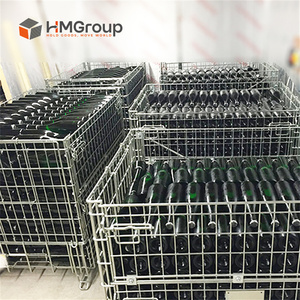 तेजी से वितरण अच्छी गुणवत्ता स्टैकिंग ऊर्ध्वाधर भंडारण पेशेवर आसानी से धातु स्टील ढहने योग्य तह कंटेनर - Product Image 5