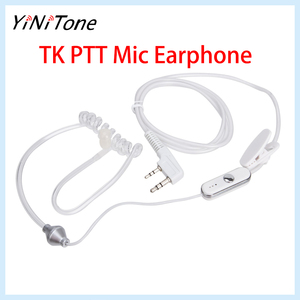 Auriculares Blancos de 2 Pines con Micrófono PTT y Cable de 1.2m para Walkie Talkie <span class=keywords><strong>Baofeng</strong></span> UV5R UV82 Kenwood TK TH Series, Audio Nítido de 36dB - Product Image 2