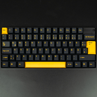Aflion 108 Keys PBT Dye Sublimation Keycaps for Mechanical Keyboard Custom Drawing Yellow White 2-Color ANSI/ISO Layout Single