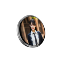 Badge numérique intelligent en plastique LR avec écran IPS, rechargeable par USB, écran tactile <2 pouces - Design animé dynamique, personnalisable, fixation facile