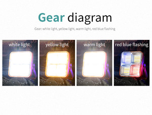 Portable Strong Magnet Camping Lantern Working <strong>Light</strong> Battery Powered <strong>Solar</strong> Flood <strong>Lights</strong> Outdoor Waterproof LED - Product Image 4