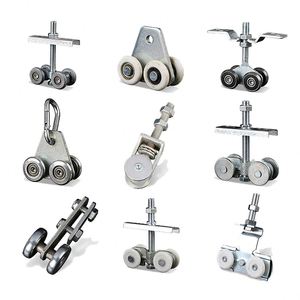 Kit de <span class=keywords><strong>porte</strong></span> de grange à <span class=keywords><strong>double</strong></span> <span class=keywords><strong>porte</strong></span> <span class=keywords><strong>coulissante</strong></span> JINWEI Gardens 13FT avec <span class=keywords><strong>rail</strong></span> de guidage suspendu, <span class=keywords><strong>rail</strong></span> coulissant à épissure, roue ronde moderne, <span class=keywords><strong>porte</strong></span> de grange à faible bruit - Product Image 1